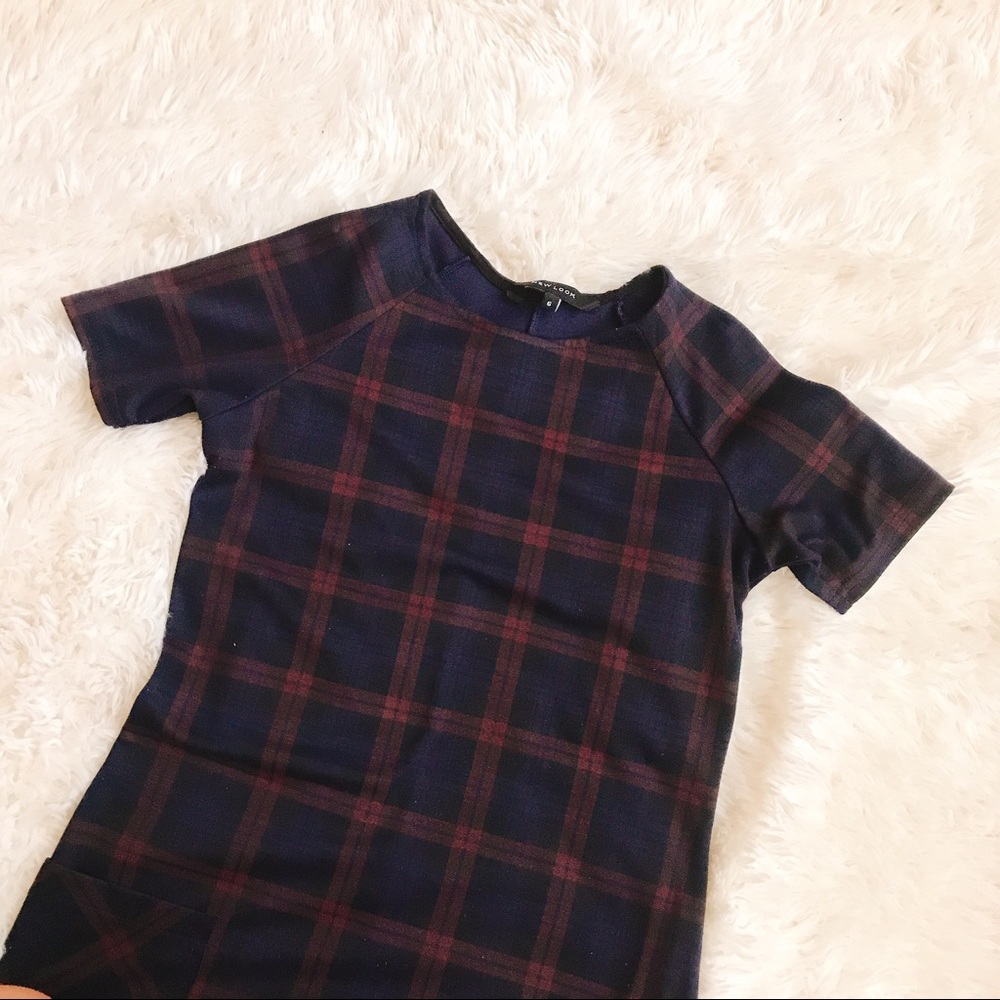 💓NEW LOOK plaid mini dress with pockets